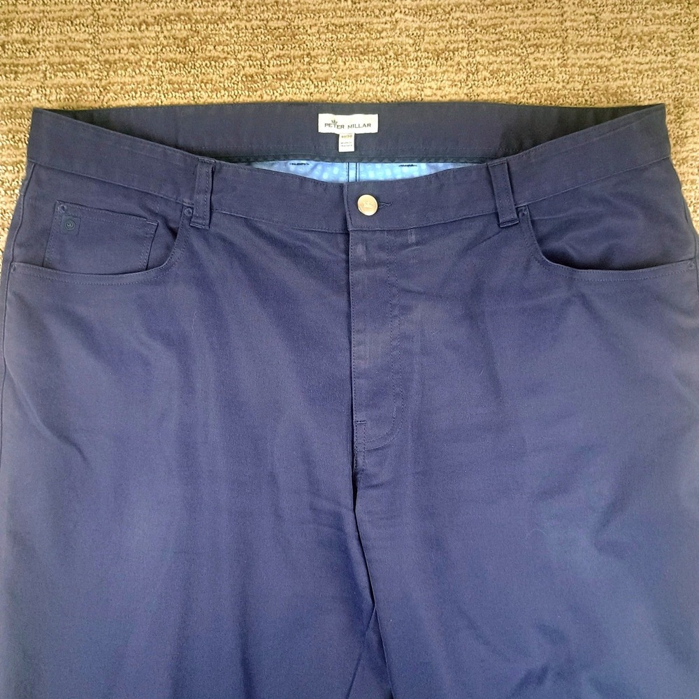 Peter Millar Performance Golf Pants Mens 40x30 Navy Blue Trousers EB66
